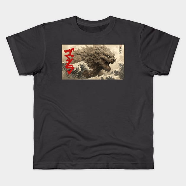 GODZILLA! GOJIRA! Kids T-Shirt by The Basement Podcast